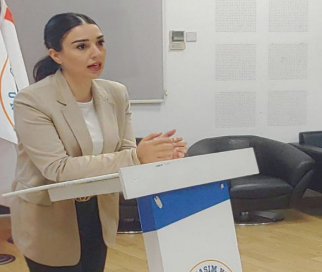 Onbeş Kasım Cyprus University academic staff were informed about the topics of "Educational Standards in Higher Education, Learning Requirements and Quality Assurance in Education" by Cansu Meryem Birinci.